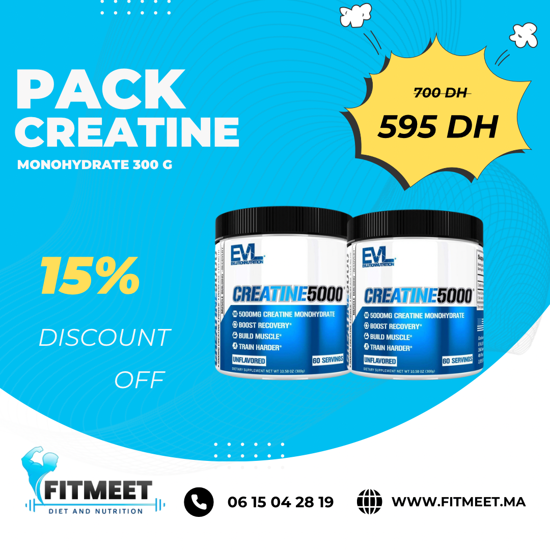 Evl 2 Creatine Monohydrate 300 g - étiquette nutritionnelle